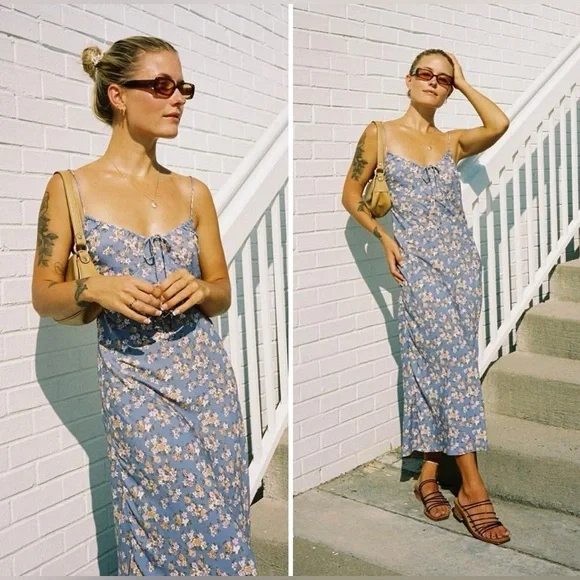 New! Auguste The Label Matilda Anne Floral Midi Dress 🪻Size 8 - Picture 1 of 10